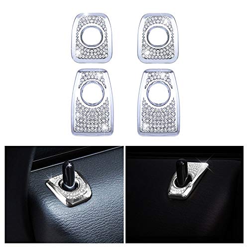 1797 Compatible Door Lock Pins Caps for BMW Accessories Parts Covers Decals Stickers Bling Interior Inside Decorations X5 X6 Series F15 F16 G05 xDrive AWD Women Men Crystal Silver Pack of 4