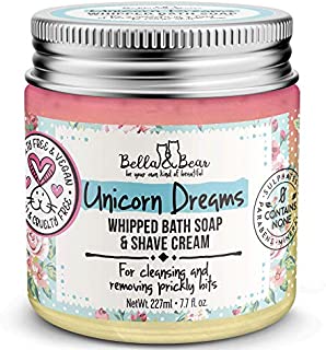 Bella & Bear Unicorn Dreams Whipped Bath Soap, SLS Free, Paraben Free, No Harmful Chemicals, Cruelty-Free, Vegan Body Wash And Shave Cream, 6.7oz