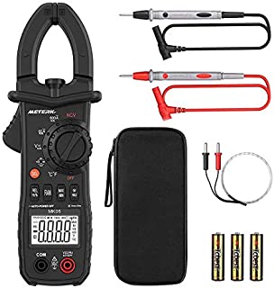 Digital Clamp Meter Meterk 6000 Counts TRUE RMS NCV AC/DC Voltage Auto Range AC Current Clamp Multimeter Capacitance Resistance Frequency Temperature Measure (Black Digital Clamp Meter)