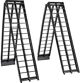 BestEquip Aluminum Ramps 10FT x 11.25 Inch ATV Ramps 1200LBS Capacity Truck Ramps for Car Motorcycle Loading Equipment with Attachment Hook and Serrated Rungs 1 Pair 2 Ramps