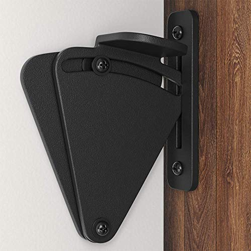 WINSOON Barn Door Lock Hardware Black Steel Sliding Privacy Latch for Closet Shed Pocket Doors Wood Gates - Black