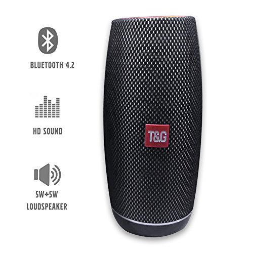 Portable Wireless Bluetooth v4.2 Speaker Outdoor Waterproof with IPX5,10W Drivers, Enhanced Bass, Built in Mic, compatible with Various Bluetooth smart devices for Outdoor sport