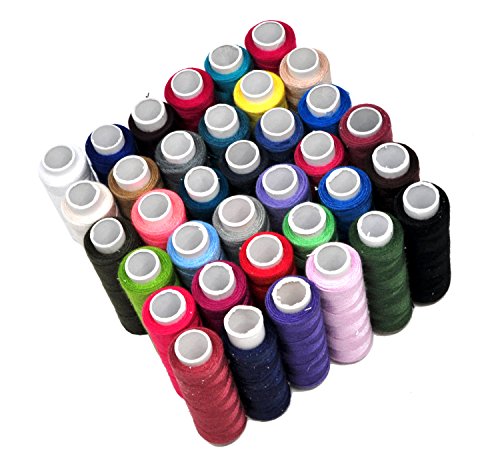 Mandala Crafts 36 Color All Purpose Hand Machine Sewing Embroidery Polyester Thread Assortment Spools Kit (36 Colors)