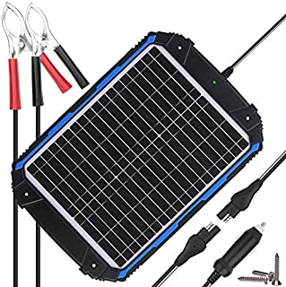 SUNER POWER Waterproof 12V Solar Battery Charger & Maintainer Pro - Built-in Intelligent MPPT Charge Controller - 20W Solar Panel Trickle Charging Kit for Car, Marine, Motorcycle, RV, etc