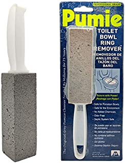 Pumie Toilet Bowl Ring Remover, TBR-6, Grey Pumice Stone with Handle, Removes Unsightly Toilet Rings, Stains from Toilets, Sinks, Tubs, Showers, Pools, Safe for Porcelain, 1 Pack