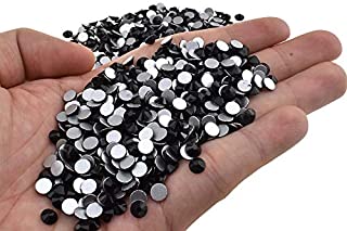 Yadaland Rhinestones Glass SS20 4.7mm Flatback Shiny Round Crystal Gem Stud Bead Sparkle Light Evenly Scattered 3D Effect Peel Off Cleanly for Makeup Nail Clothing DIY Craft Black 1100pcs