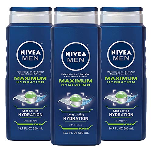 NIVEA Men Maximum Hydration 3 in 1 Body Wash 16.9 Fluid Ounce (Pack of 3)