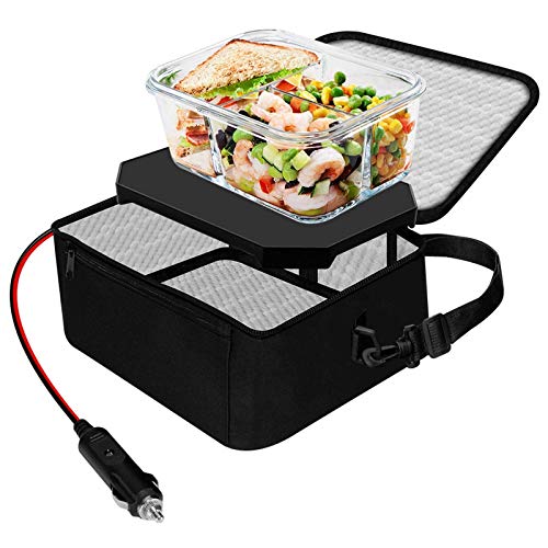TrianglePatt Personal Portable Oven,24V Food Warmer Portable Mini Microwav for heated Meals,Upgraded Lunch Warmer Box with Bag for Truck,Crane, and Potlucks