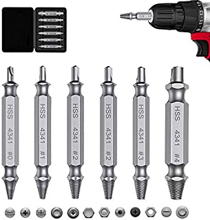 Damaged Screw Extractor Kit, LATRENT Stripped Screw Extractor Set.Titanium Plated 4341 High-Speed Steel With Hardness 63-65hrc, Easily and Quickly Remove All Common Sizes of Damaged, BrokenScrews