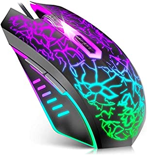 VersionTECH. Wired Gaming Mouse, Ergonomic USB Optical Mouse Mice with Chroma RGB Backlit, 1200 to 3600 DPI for Laptop PC Computer Games & Work Black