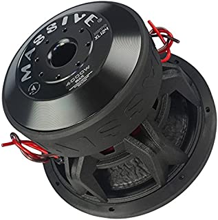 Car Subwoofer by Massive Audio HippoXL124 - SPL Extreme Bass Woofer - 12 Inch Car Audio 4,000 Watt HippoXL Series Competition Subwoofer, Dual 4 Ohm, 3 Inch Voice Coil. Sold Individually