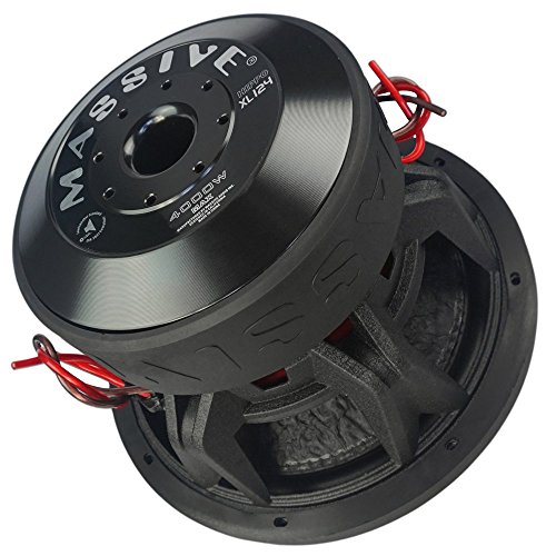 Car Subwoofer by Massive Audio HippoXL124 - SPL Extreme Bass Woofer - 12 Inch Car Audio 4,000 Watt HippoXL Series Competition Subwoofer, Dual 4 Ohm, 3 Inch Voice Coil. Sold Individually