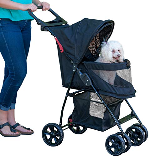 Pet Gear Happy Trails Pet Stroller for Cats/Dogs, Easy Fold with Removable Liner, Storage Basket (PG8030NZJGA)