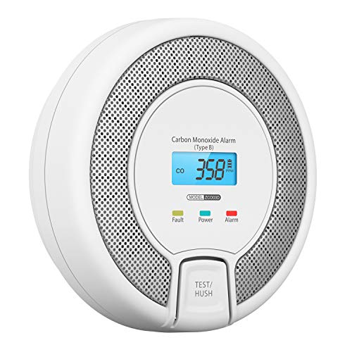 AVANTEK 10-Year Life Carbon Monoxide Alarm Detector, Replaceable Battery Operated CO Alarm Detector with Digital Display