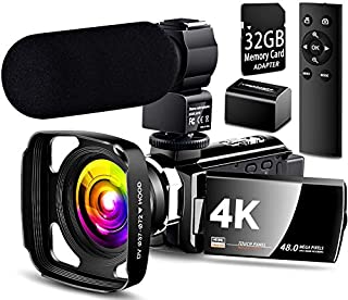 Full Update 4K Camcorder Vlogging Video Camera Ultra HD 60FPS Digital Recorder YouTube Camera 2.4G Remote Control IR Night Vision 3.0