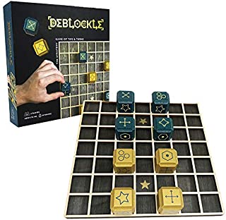 Project Genius SG001 Deblockle Strategy Board Game | 2 Player Table Game, Room Décor, for Chess Players & Strategy Gamers, Stained Wood.