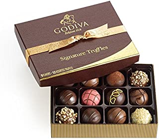 Godiva Chocolatier Assorted Chocolate Truffles Gift Box, Gold Ribbon, 12-Pieces, 8.3 Ounce (Pack of 1)