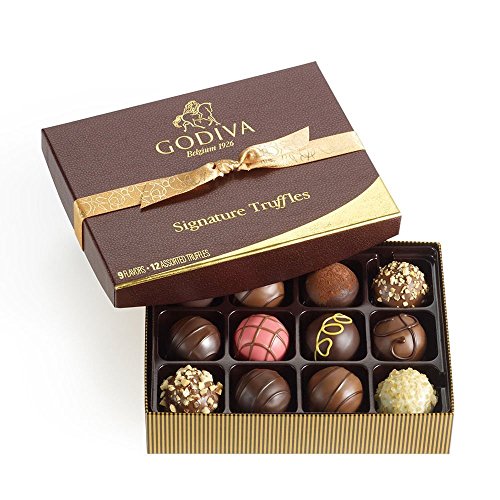 Godiva Chocolatier Assorted Chocolate Truffles Gift Box, Gold Ribbon, 12-Pieces, 8.3 Ounce (Pack of 1)