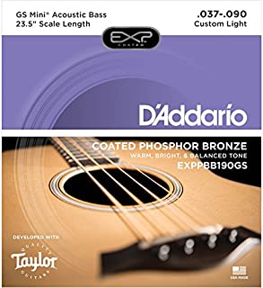 D'Addario EXPPBB190GS Phosphor Bronze Coated Acoustic Bass Strings, Taylor GS Mini Scale, 37-90