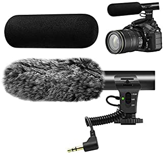 Camera Microphone, M-1 Video Microphone for DSLR Interview Shotgun Mic for Canon Nikon Sony Panasonic Fuji Videomic with Windscreen 3.5mm Jack