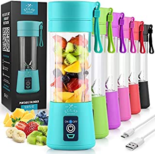 Zulay Portable Blender For Shakes And Smoothies - USB Rechargeable Portable Smoothie Blender Small For Travel - 13oz Capacity Personal Mini Blender Portable - Blue