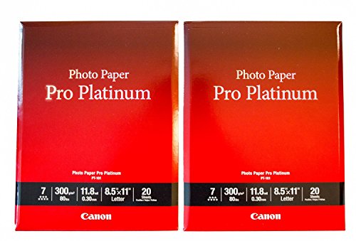 2 Pack - Canon Pro Platinum Photo Paper 8.5 X 11 - Compatible with Pixma Pro 1, Pixma Pro 10, Pixma Pro 100 + More