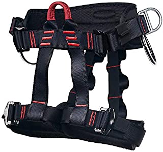 X XBEN Climbing Harness - Professional Mountaineering Rock Climbing Harness,Rappelling Safety Harness - Work Safety Belt (Black 1)