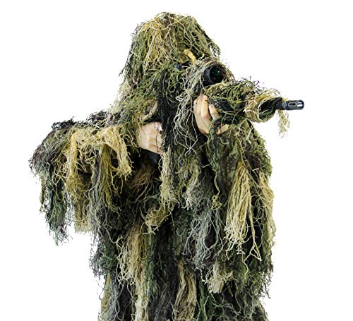 Arcturus Warrior Ghillie Suit | Hunting Clothes for Men | 5-Piece Camouflage Suits for Hunting, Military, Airsoft Snipers (Woodland, M/L)