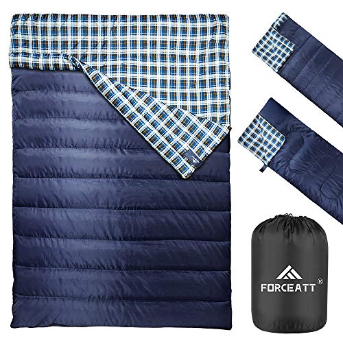 Forceatt Camping Sleeping Bag/Double Sleeping Bag, Waterproof and Tear-Proof, Light and Easy to Carry, Pongee Sleeping Bag, Essential Equipment for Camping, Outdoor Sports and Hiking!