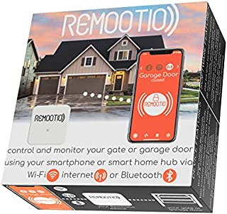 Remootio 2 WiFi and Bluetooth Smart Garage Door Opener with iOS and Android App, Amazon Alexa, Google Home, SmartThings, Siri Shortcuts. with Sensor and Power Adapter.