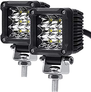 Motorcycle LED lights,ADZOON 2'' 27W Mini Cube Spotlights Fog Auxiliary Lights 12V 24V Front Work Universal Headlight for E-Bike Truck JEEP Car Boat