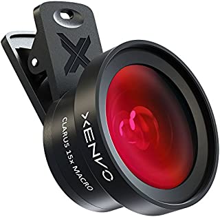 Xenvo Pro Lens Kit for iPhone, Samsung, Pixel, Macro and Wide Angle Lens with LED Light and Travel Case