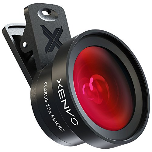 Xenvo Pro Lens Kit for iPhone, Samsung, Pixel, Macro and Wide Angle Lens with LED Light and Travel Case