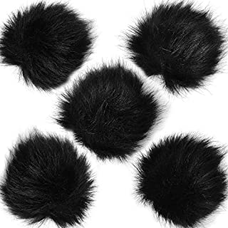 Microphone Lapel Dead Cat Windscreen, ChromLives Lapel Mic Windscreen Muff, Furry Windscreen Dead Cat Outdoor Comaptible with Lavalier Microphones 5Pack (Black)