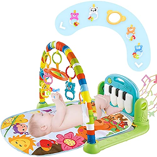 Baby Play Mat Activity Gym with Music and Lights, Baby Gym Activity Center with Colorful Baby Toys, Kick and Play Piano Musical Toys for 0 to 3 6 9 12 Months, Baby Shower