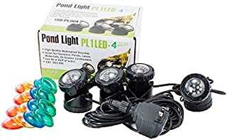 Jebao 4 LED Super Bright Outdoor Underwater Pond Fountain Spot Light Kits 4 Color Lens