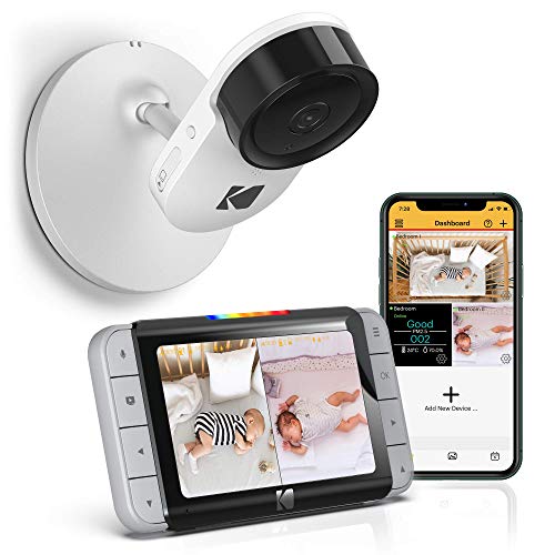 Kodak C520 WiFi Video Baby Monitor with Above-The-Crib View, Parent Unit for Constant Monitoring and Phone App for Quick Check-ins