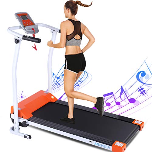 ANCHEER Fitness Electric Treadmill, Cardio Training with LCD Monitor, Pulse Grip, Safe Key Running Walking Jogging Exercise Folding Treadmill for Home/Gym/Office Use 2021 Updated