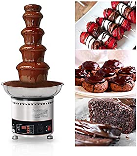 Huanyu Digital Display 5 Tiers Chocolate Fountain Commercial Electric 30-110 4kg Chocolate Fountain Maker Machine Automatic Chocolate Melter Warmer Heater Chocolate Fondue Waterfall For Party Wedding Birthday Christmas (5 Tiers, 220V)