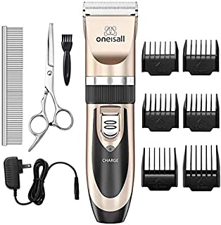 oneisall Dog Shaver Clippers Low Noise Rechargeable Cordless Electric Quiet Hair Clippers Set for Dog Cat