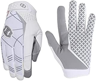 Seibertron Pro 3.0 Elite Ultra-Stick Sports Receiver Glove Football Gloves Youth and Adult (White, L)