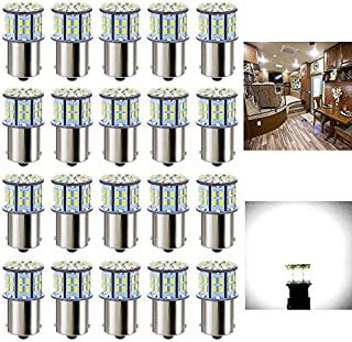 Antline 1156 1141 1003 7506 BA15S LED Bulbs White 20-Packs, Super Bright 3014 50-SMD LED Replacement for 12 Volt RV Camper Trailer Boat Trunk Interior Lights