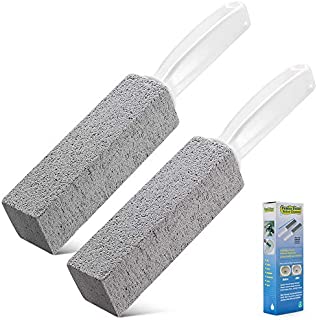 2 Pack Toilet Cleaner Hard Water Build up Remover with Ergonomic Handle, Toilet Bowl Stain Ring Remover, Pumice Stone Toilet Cleaner Tool Stain Hard Water Ring Remover for Toilet, Pool, Bathroom, Sink