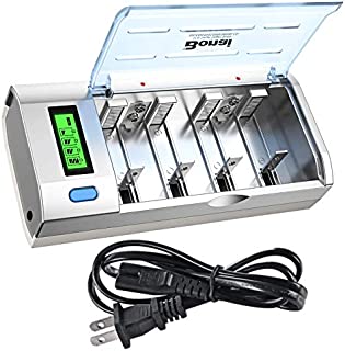 BONAI LCD Universal Battery Charger for AA, AAA, C, D, 9V Ni-MH Ni-CD Rechargeable Batteries with Discharge Function