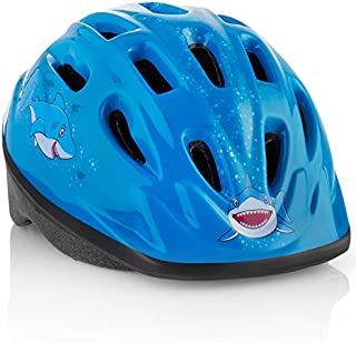 Kids Bike Helmet [Blue Shark] - Adjustable and Comfortable - Durable Children Bicycle Helmet with Fun Designs Boys and Girls Will Love - FunWave