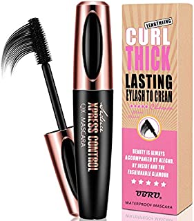 4D Silk Fiber Lash Mascara, Waterproof 4D Fiber Mascara, Luxuriously Longer Thicker, Voluminous Eyelashes, Long Lasting Charming Eye Makeup, Lasting All Day, Smudge-Proof Eyelashes (Black)