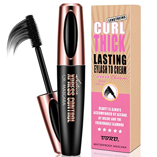 4D Silk Fiber Lash Mascara, Waterproof 4D Fiber Mascara, Luxuriously Longer Thicker, Voluminous Eyelashes, Long Lasting Charming Eye Makeup, Lasting All Day, Smudge-Proof Eyelashes (Black)