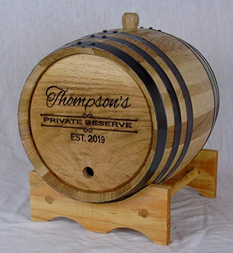 Personalized Engraved White American Oak Aging Barrels RHB156 (10 Lliter)