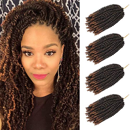 4 pack spring twist crochet braiding hair Ombre Colors Synthetic Hair Extensions T30