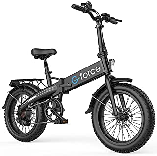 G-Force Folding Electric Bicycle, 20-inch 4.0 Fat tire, Detachable Battery, 7-Speed Gear City Commuter Electric Bicycle.